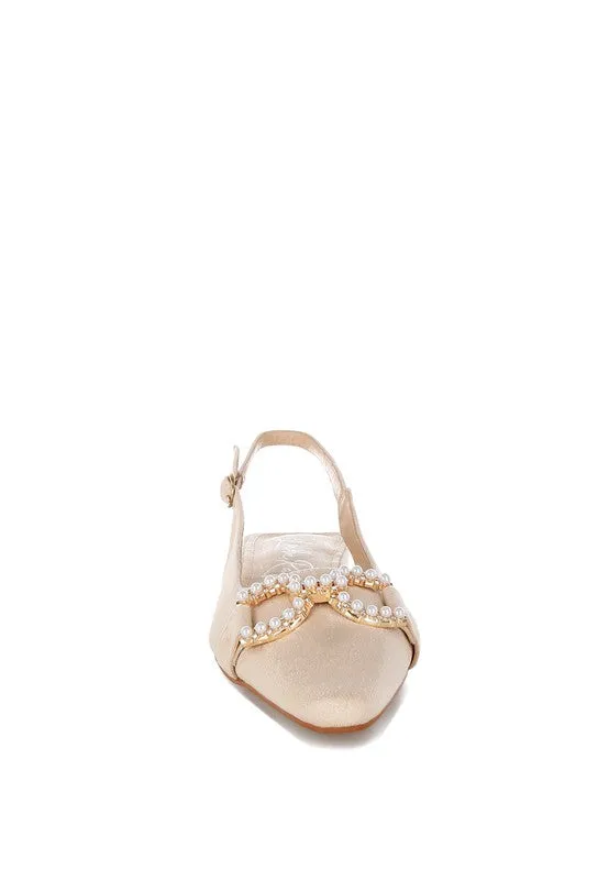 Salova Pearl-Studded Horsebit Flats for Stylish Comfort