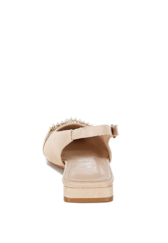 Salova Pearl-Studded Horsebit Flats for Stylish Comfort