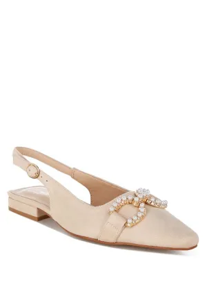 Salova Pearl-Studded Horsebit Flats for Stylish Comfort