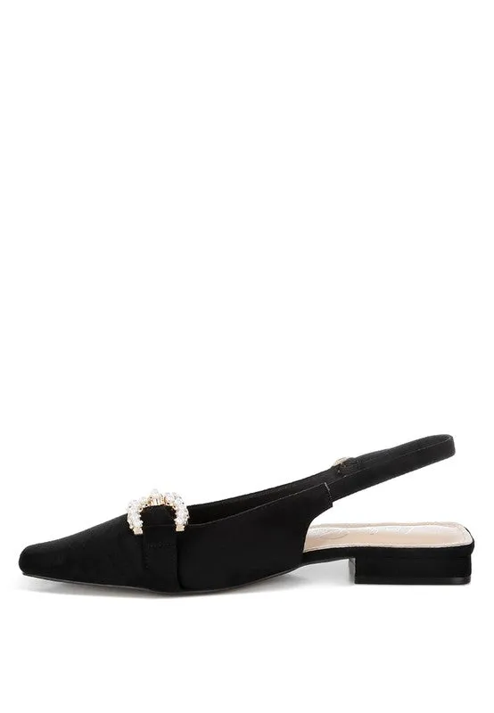 Salova Pearl-Studded Horsebit Flats for Stylish Comfort