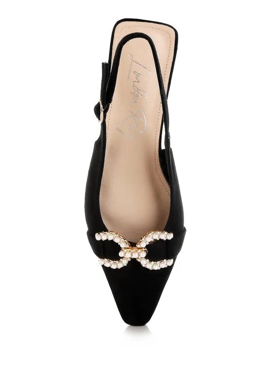 Salova Pearl-Studded Horsebit Flats for Stylish Comfort