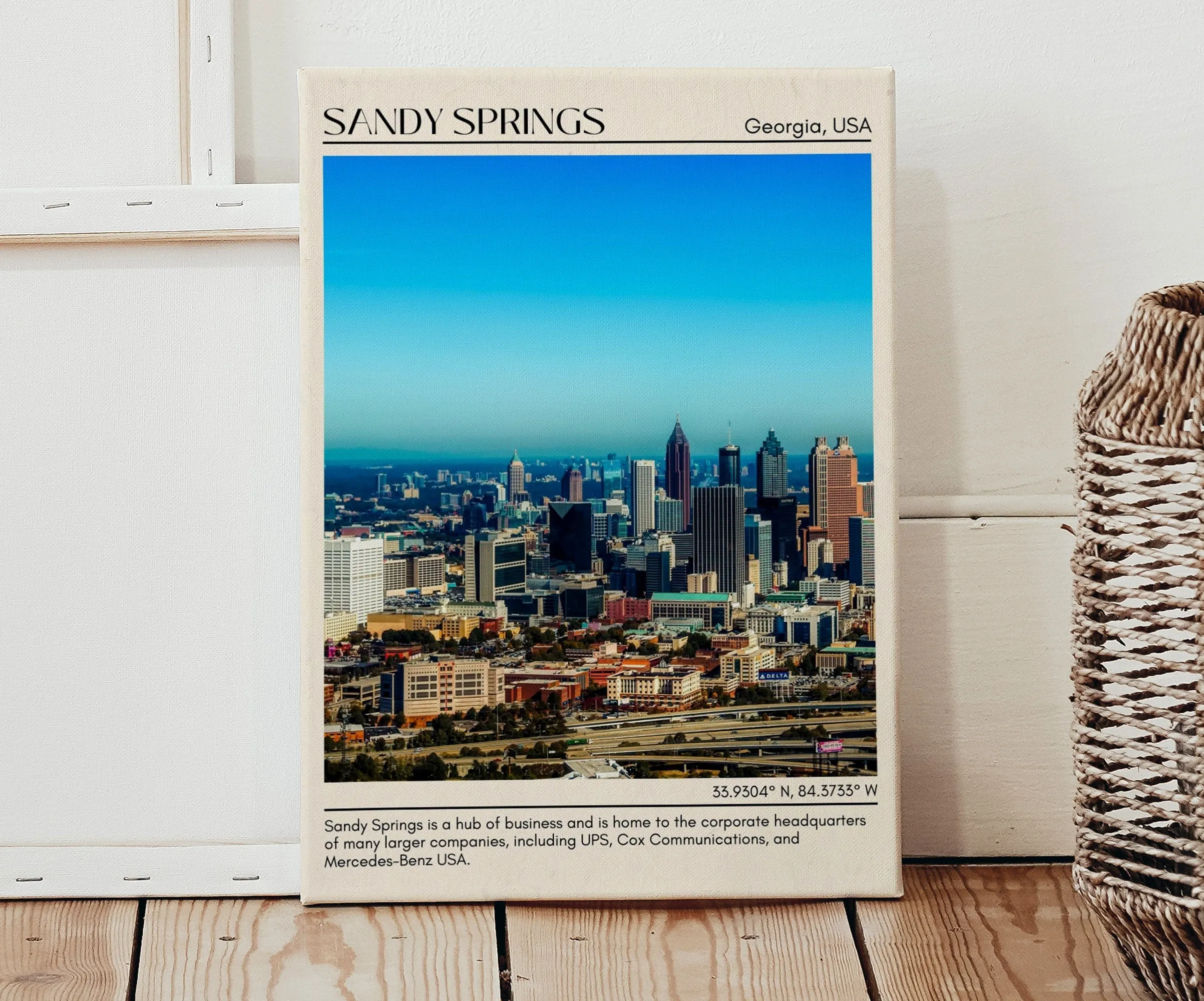 Sandy Springs Minimal Wall Art, Georgia, USA