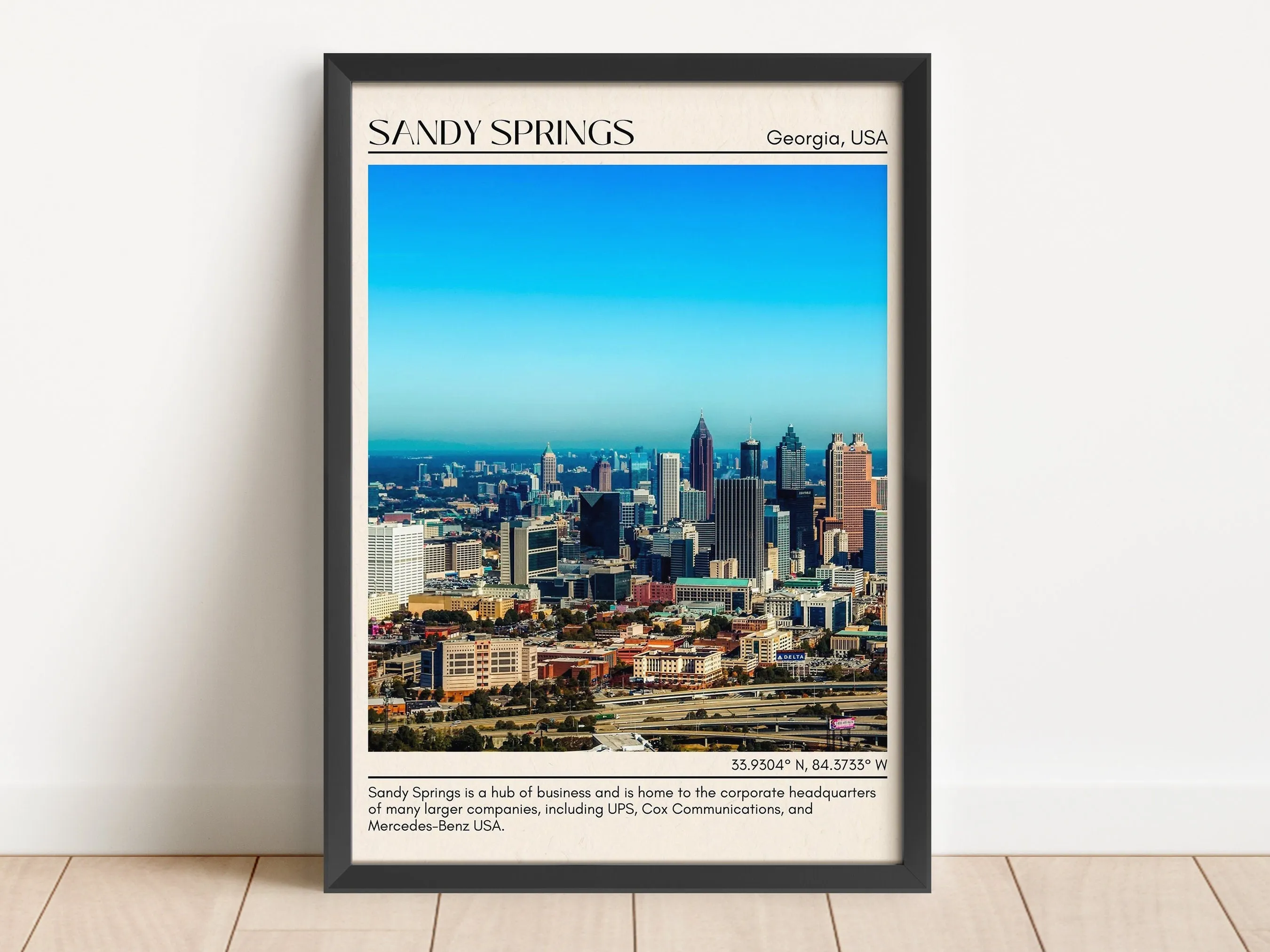Sandy Springs Minimal Wall Art, Georgia, USA