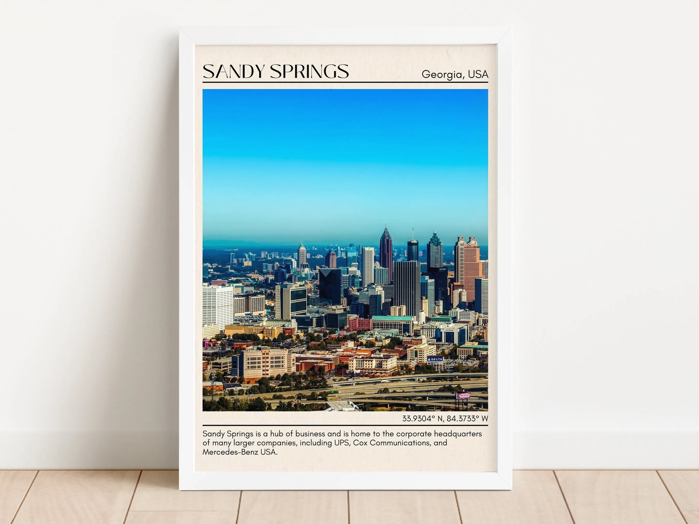 Sandy Springs Minimal Wall Art, Georgia, USA