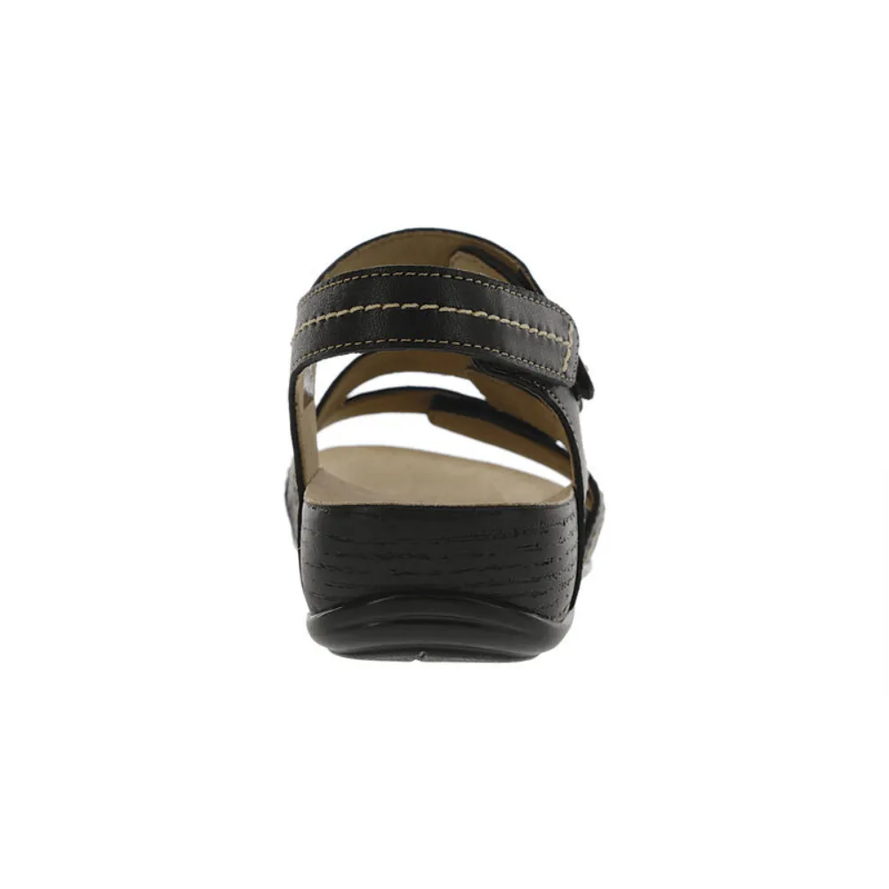 SAS Swerve Black Leather Strap Sandal (Women's)