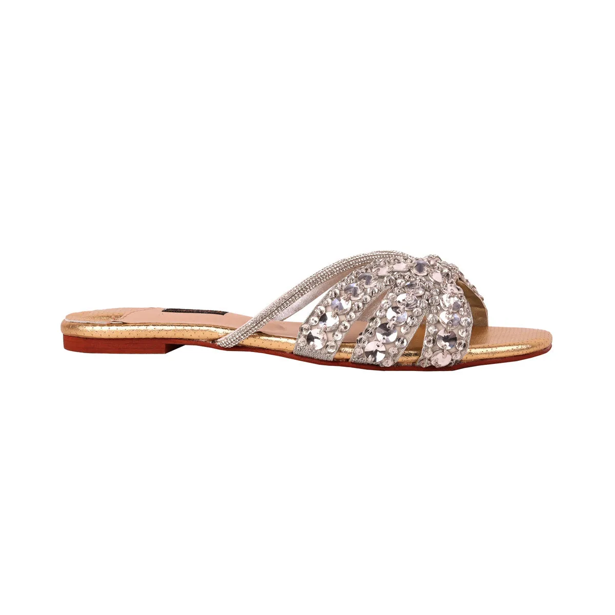 Sasha - Gold Textured Flats - Flats by L'amour