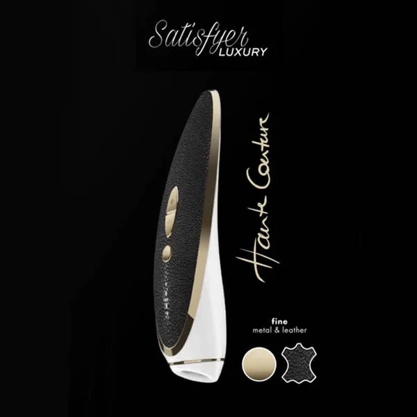 Satisfyer Luxury Haute Couture | Black/Gold Fine Metal & Leather
