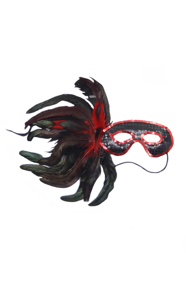 Sequin Feather Eyemask