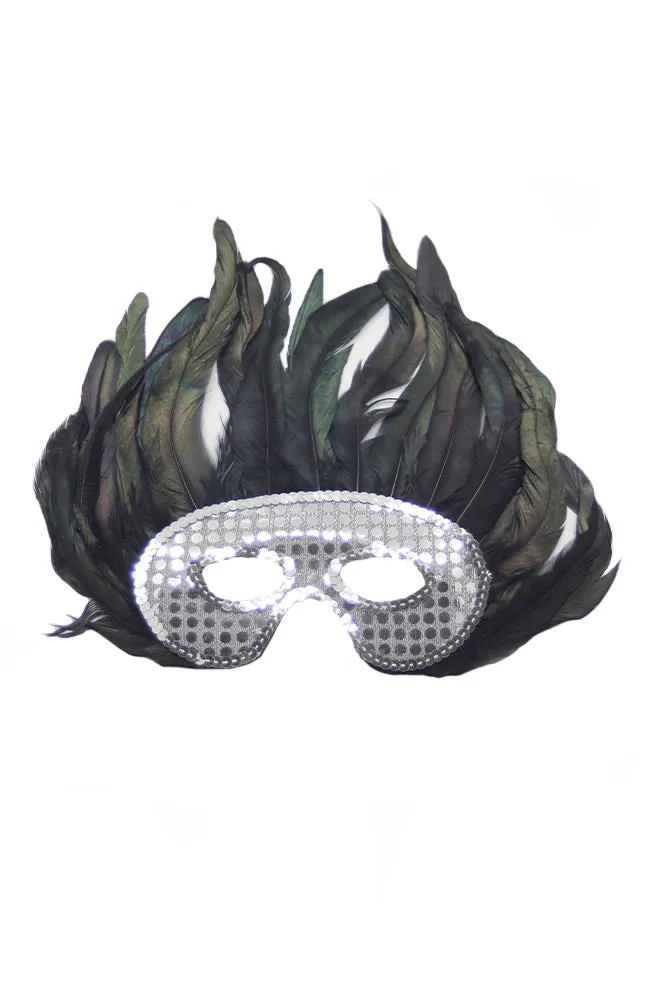 Sequin Feather Eyemask