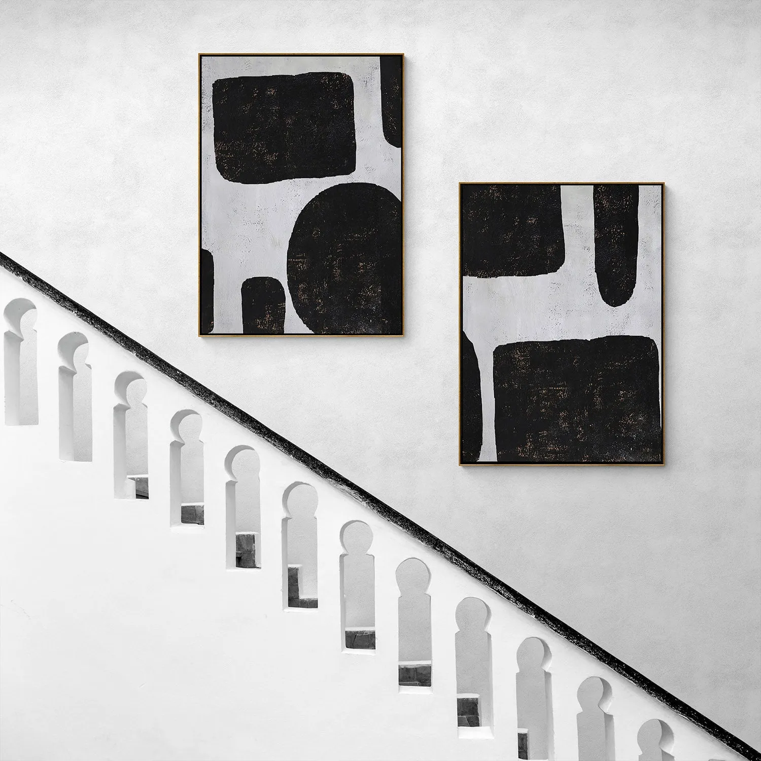 Set of 2 Geometric Painting P50