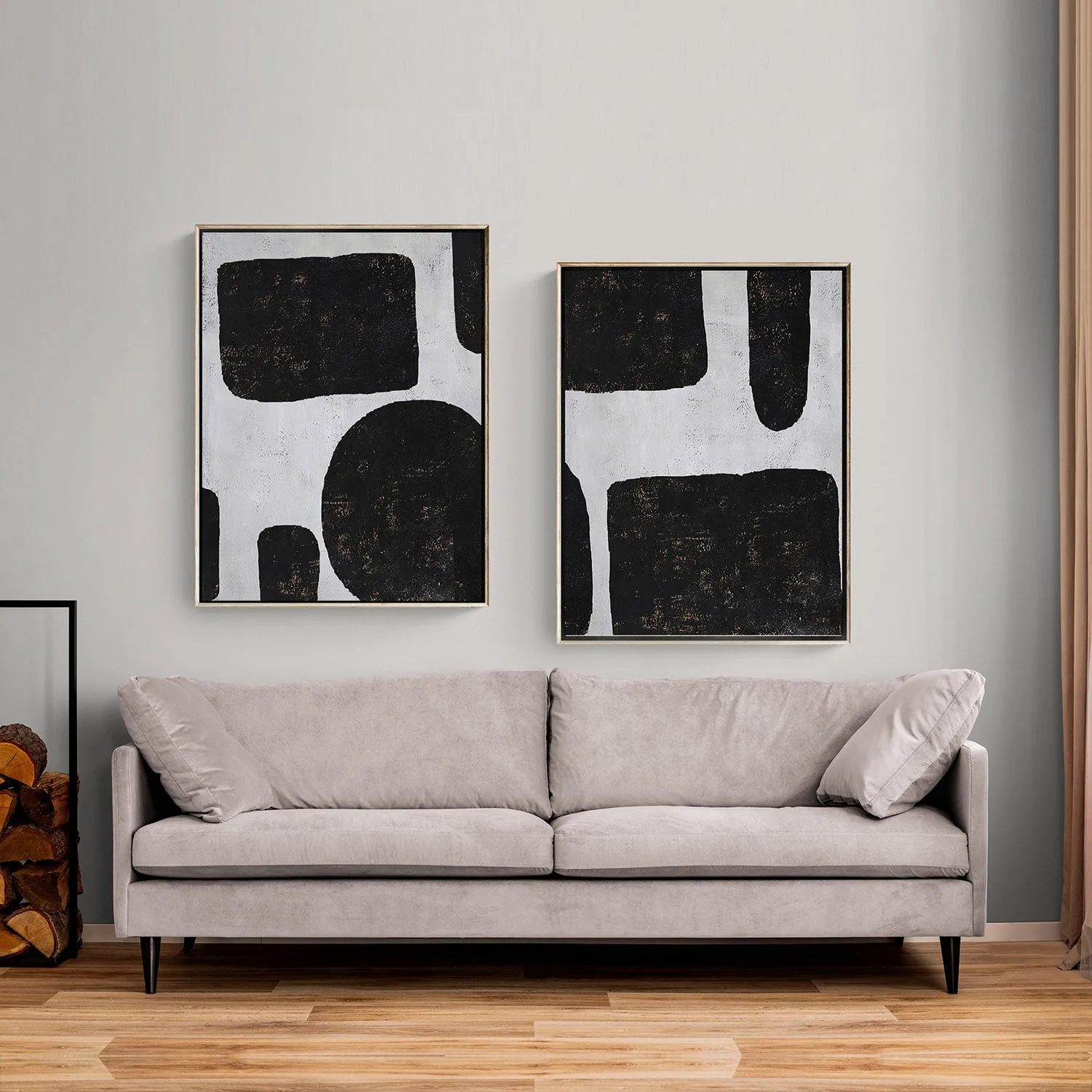 Set of 2 Geometric Painting P50