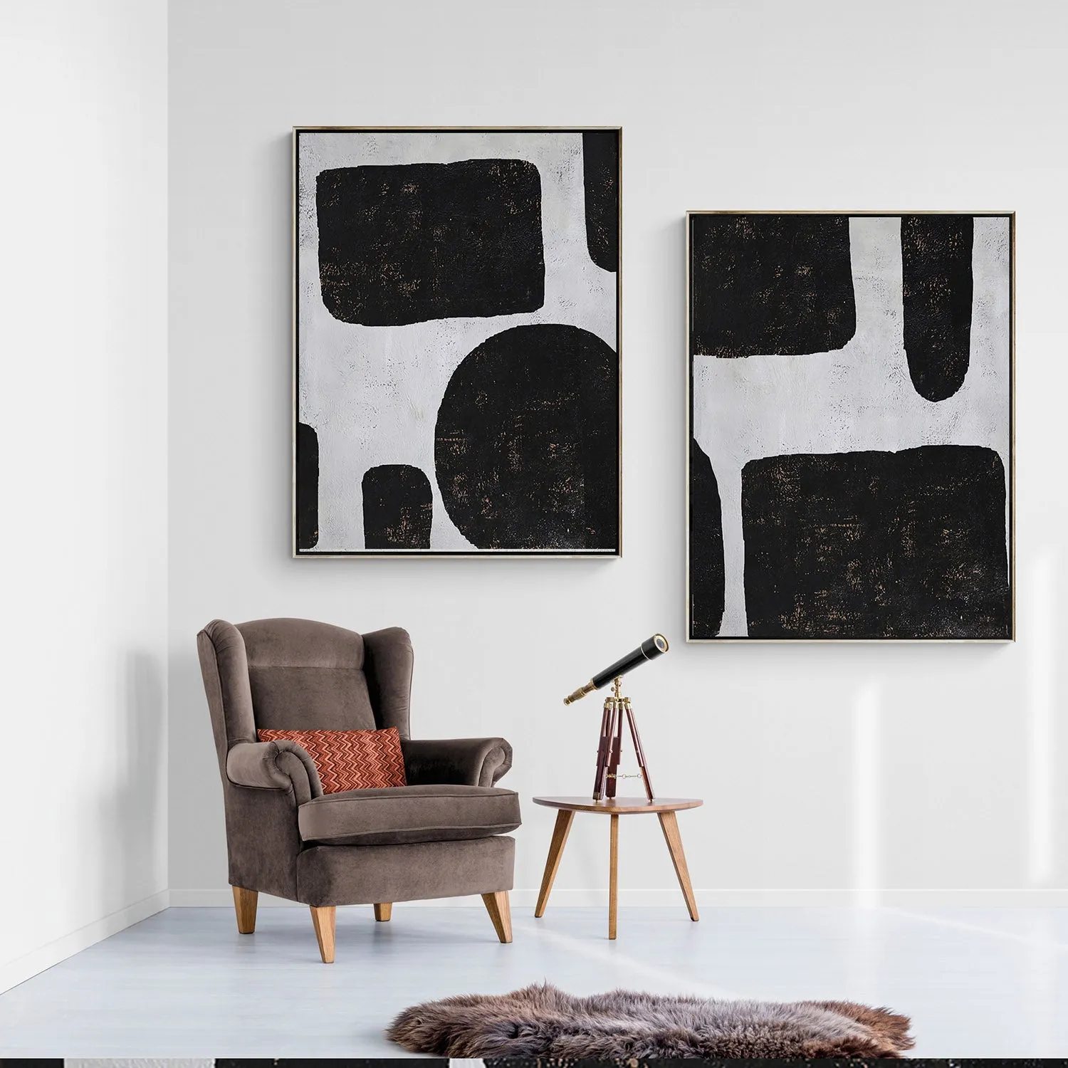 Set of 2 Geometric Painting P50