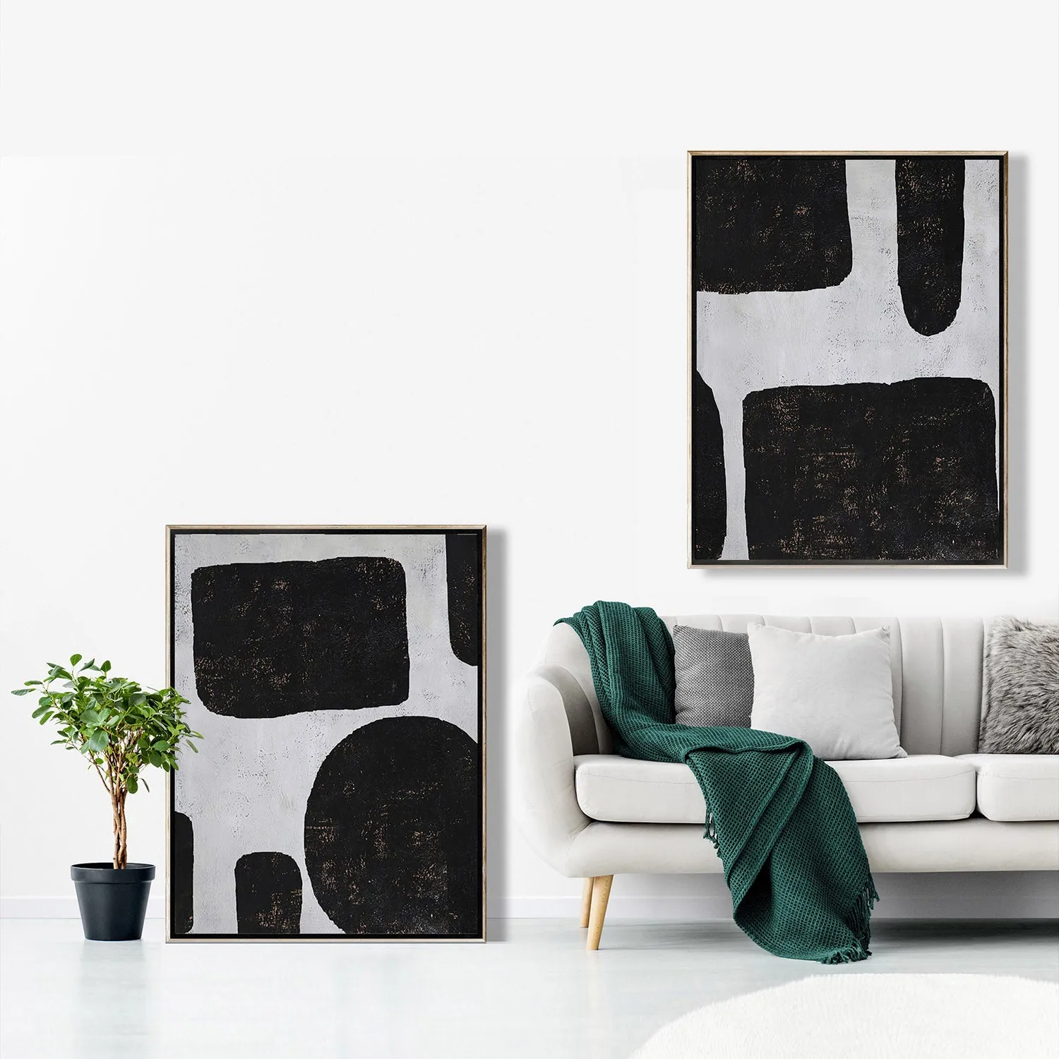 Set of 2 Geometric Painting P50