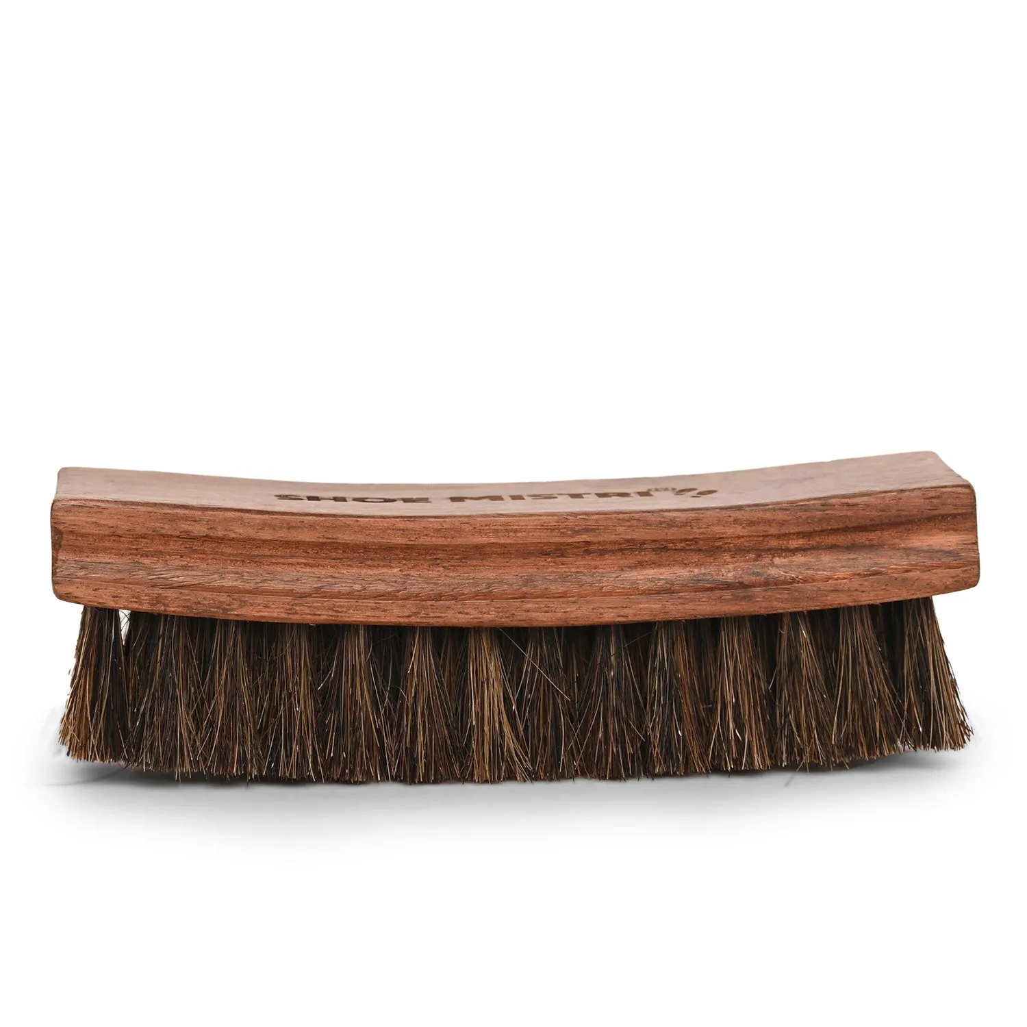 Shoe Mistri 100% Horsehair Curved Shoe Application & Horse Hair Brush Combo with Concave Handle for Premium Grip - Suitable for Brushing, Buffing and Shining