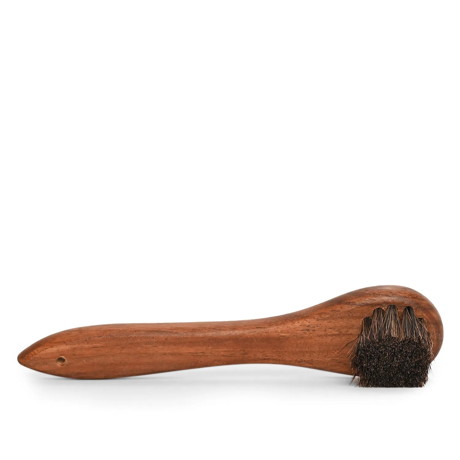 Shoe Mistri 100% Horsehair Curved Shoe Application & Horse Hair Brush Combo with Concave Handle for Premium Grip - Suitable for Brushing, Buffing and Shining