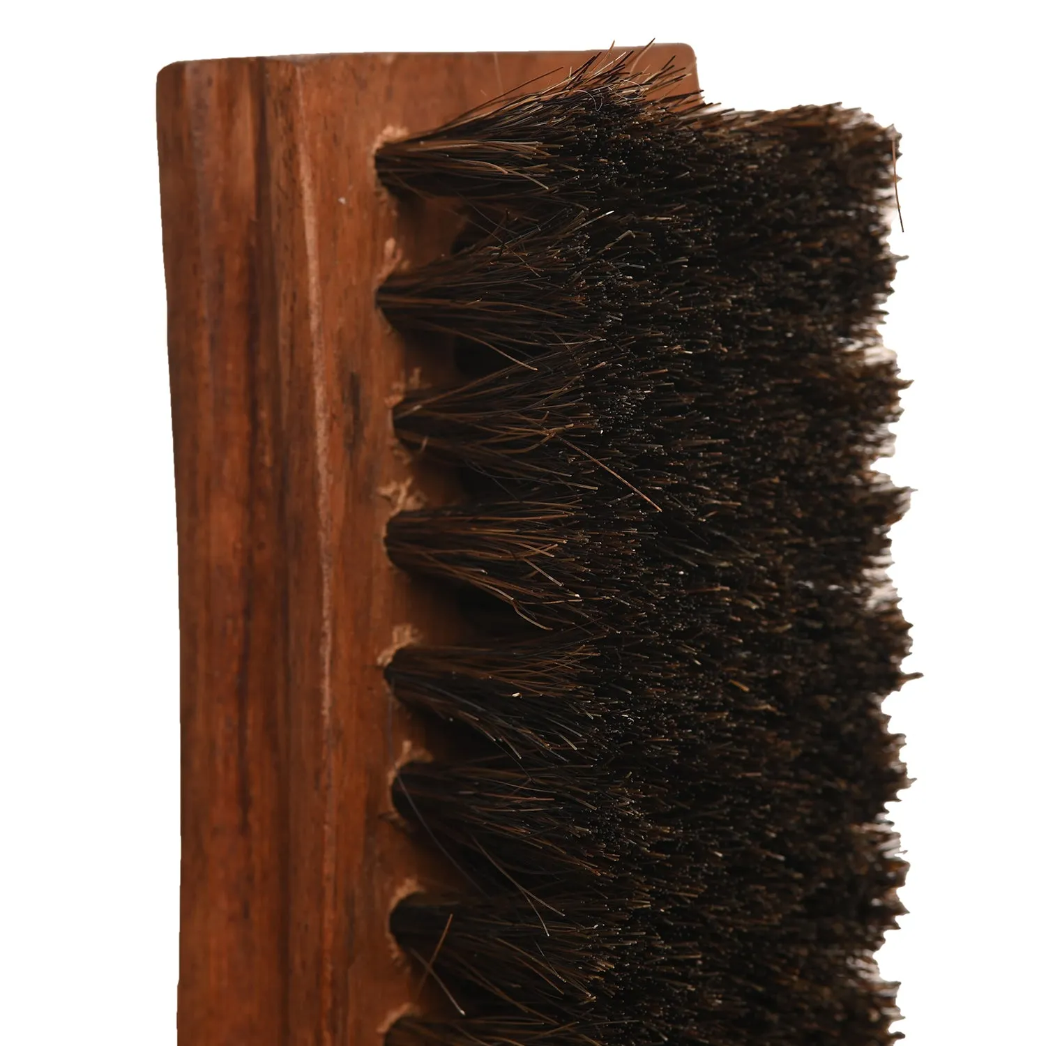 Shoe Mistri 100% Horsehair Curved Shoe Application & Horse Hair Brush Combo with Concave Handle for Premium Grip - Suitable for Brushing, Buffing and Shining
