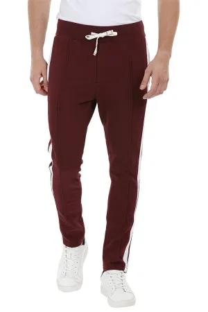 Side Colorblock Maroon Sweatpants