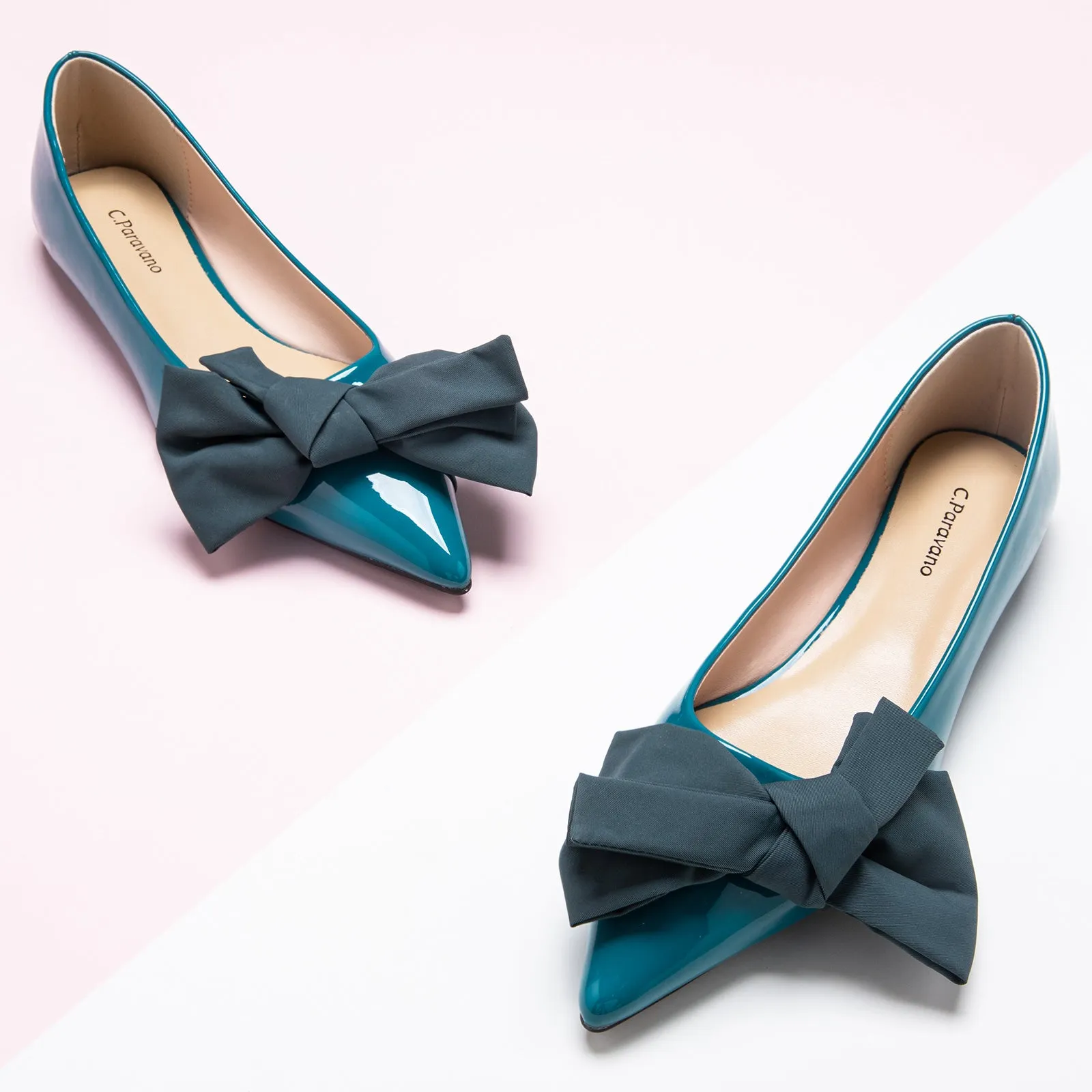 Slanting Bowknot Embellished Flats(SALE)