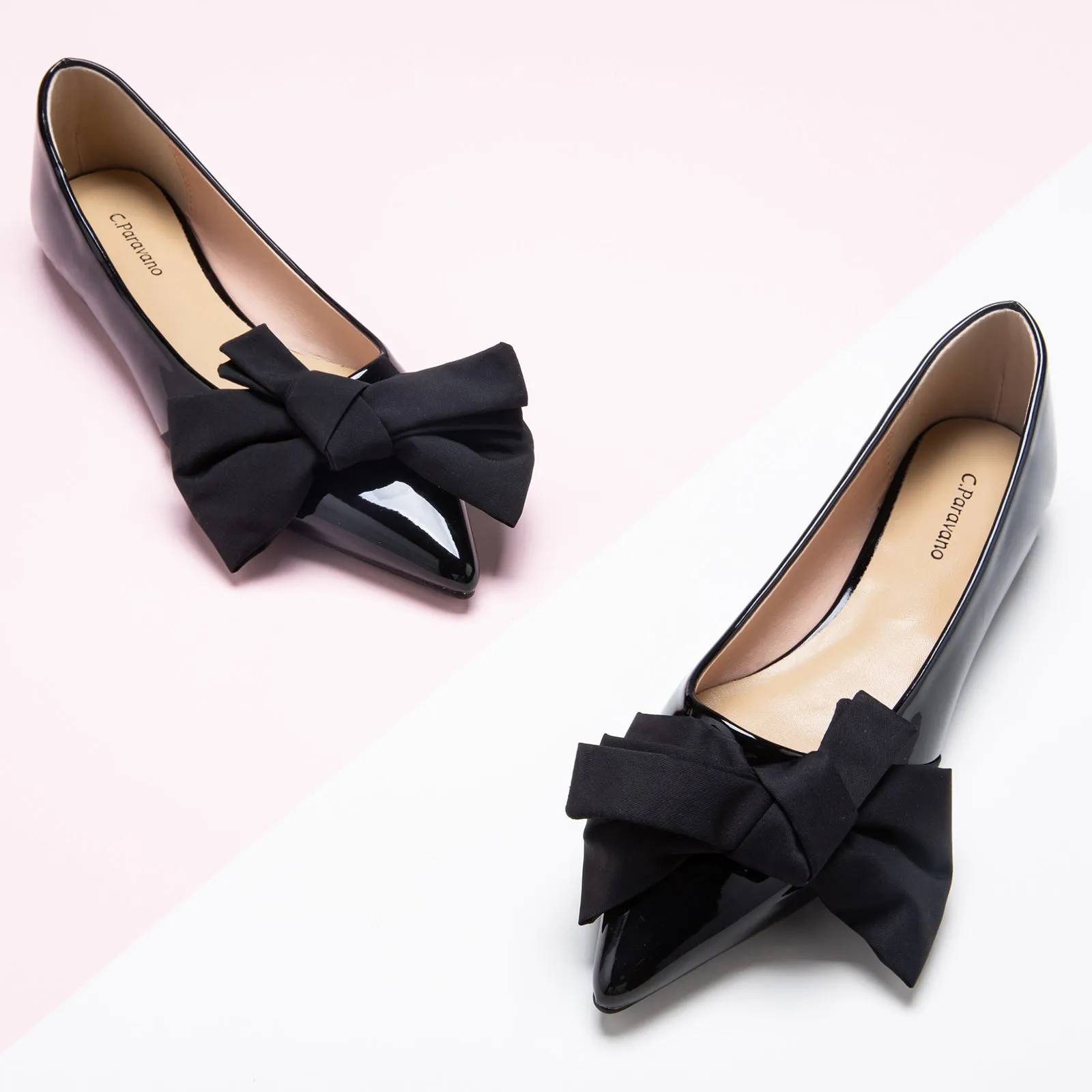 Slanting Bowknot Embellished Flats(SALE)
