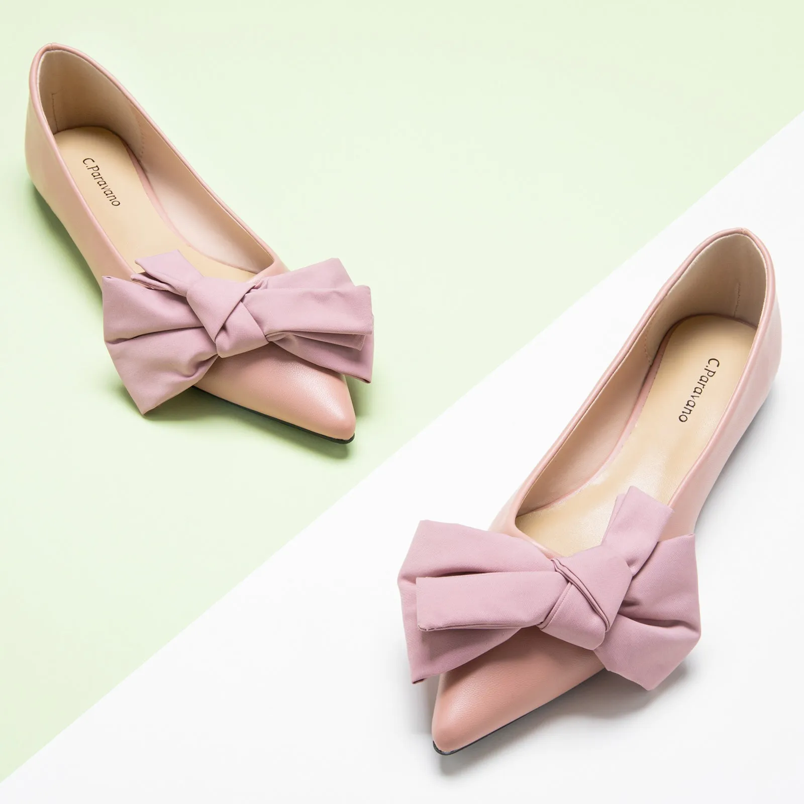 Slanting Bowknot Embellished Flats(SALE)