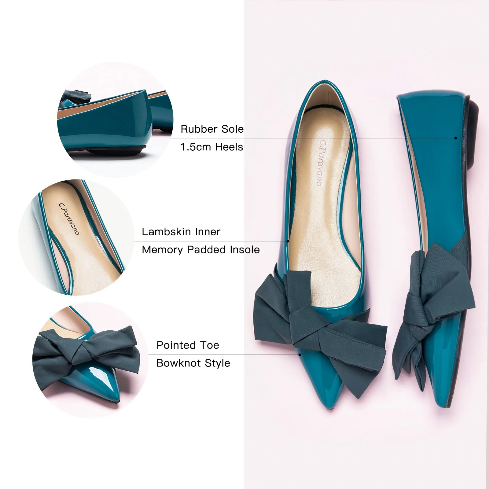 Slanting Bowknot Embellished Flats(SALE)