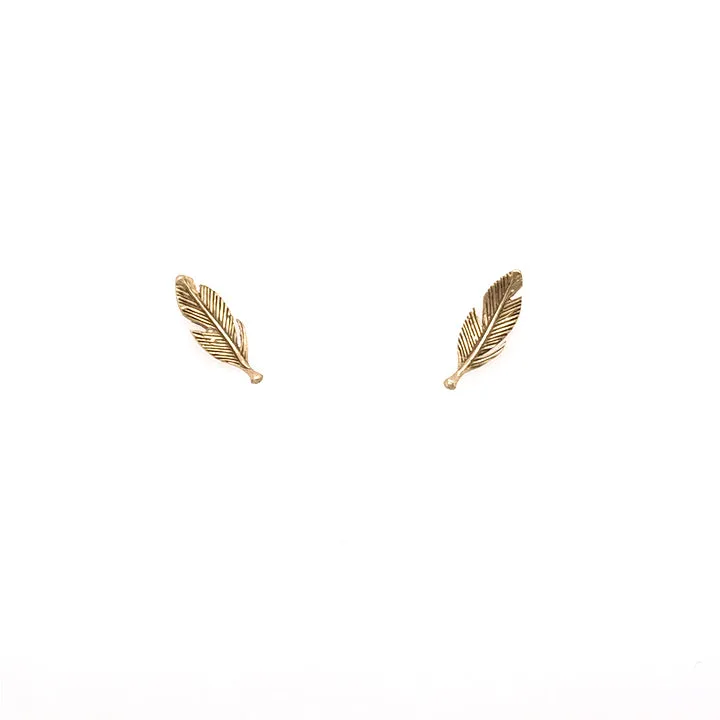 Small Feather Stud Earrings