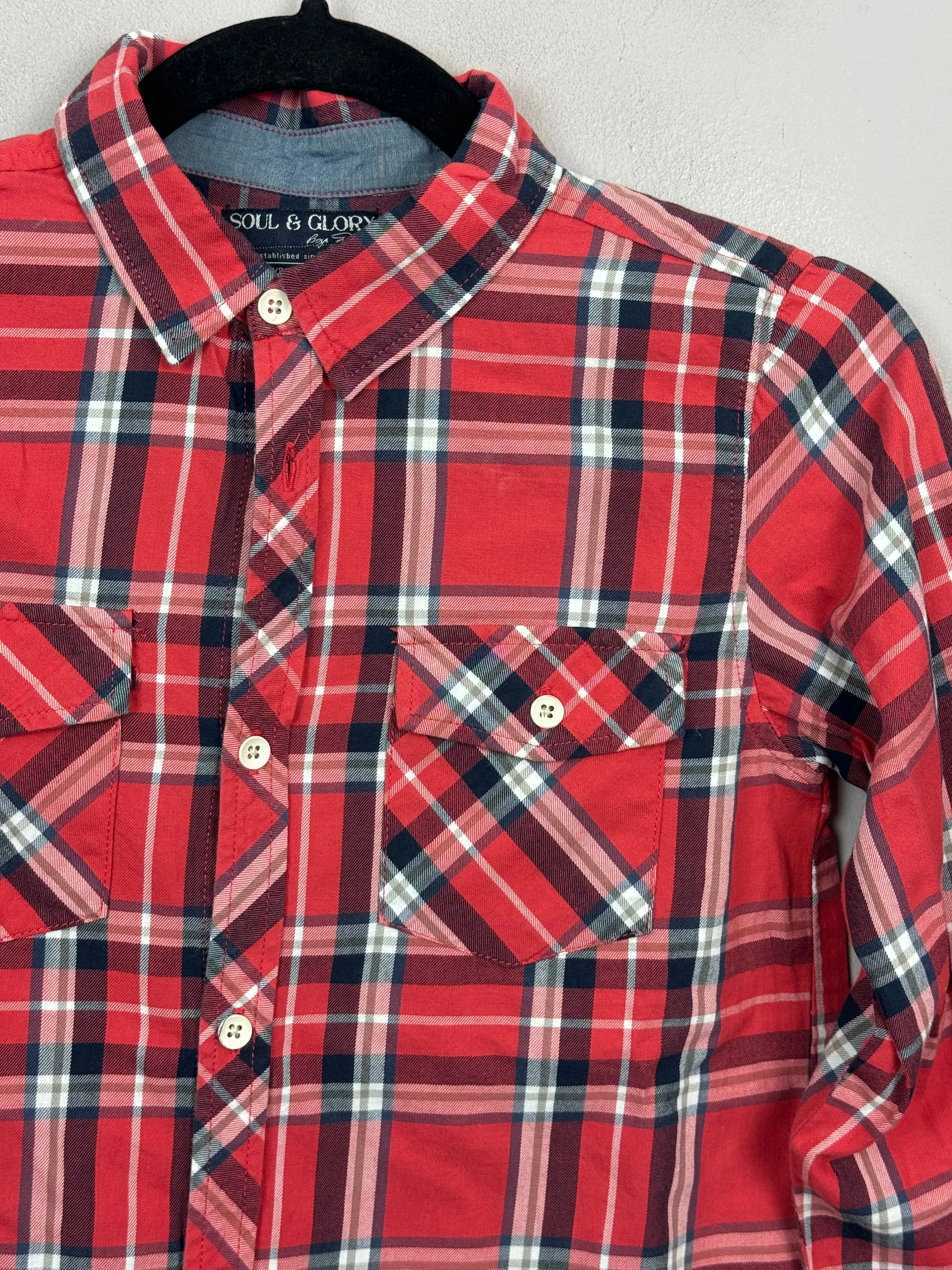 Soul & Glory red check shirt 12-13y