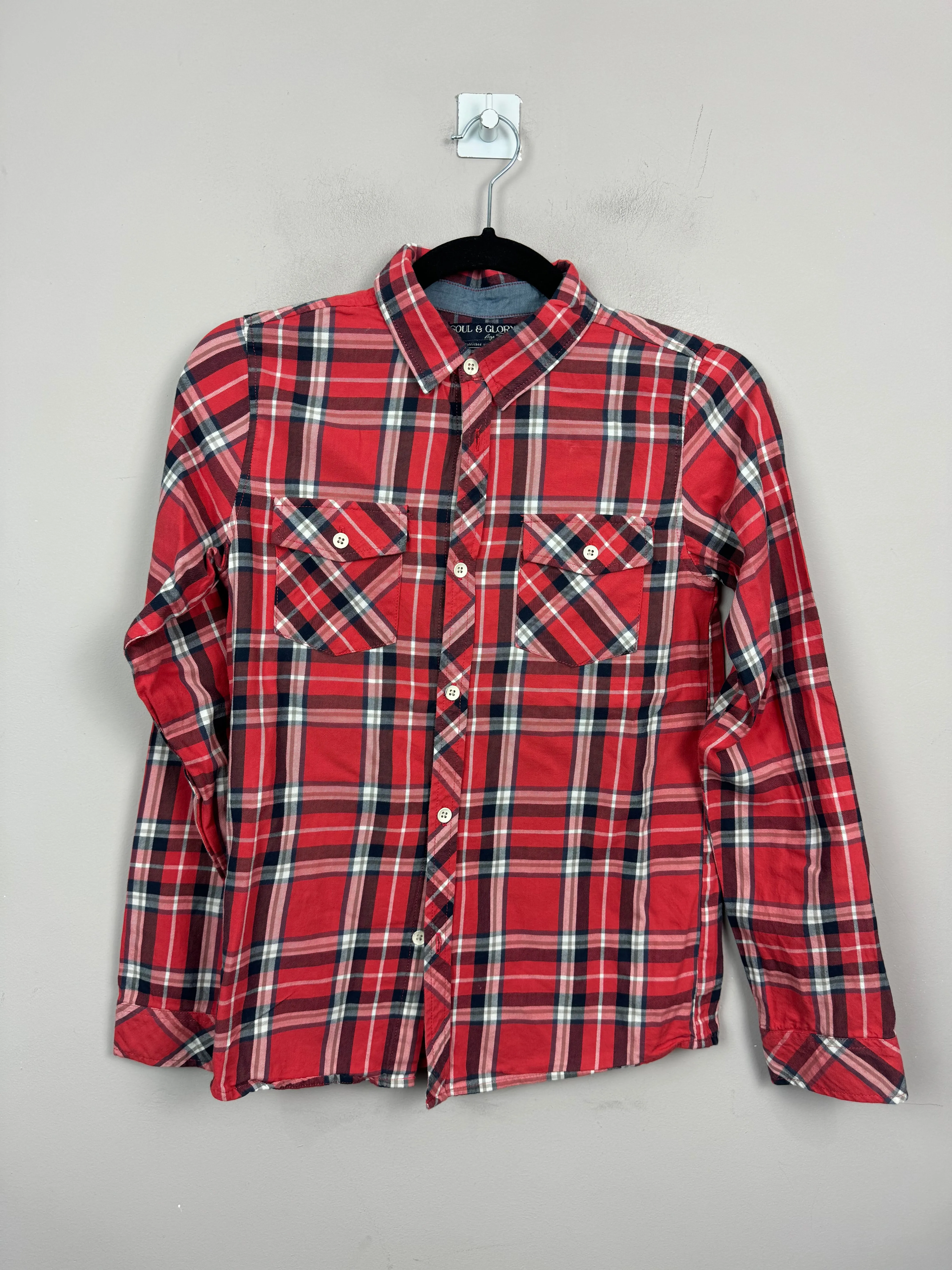 Soul & Glory red check shirt 12-13y