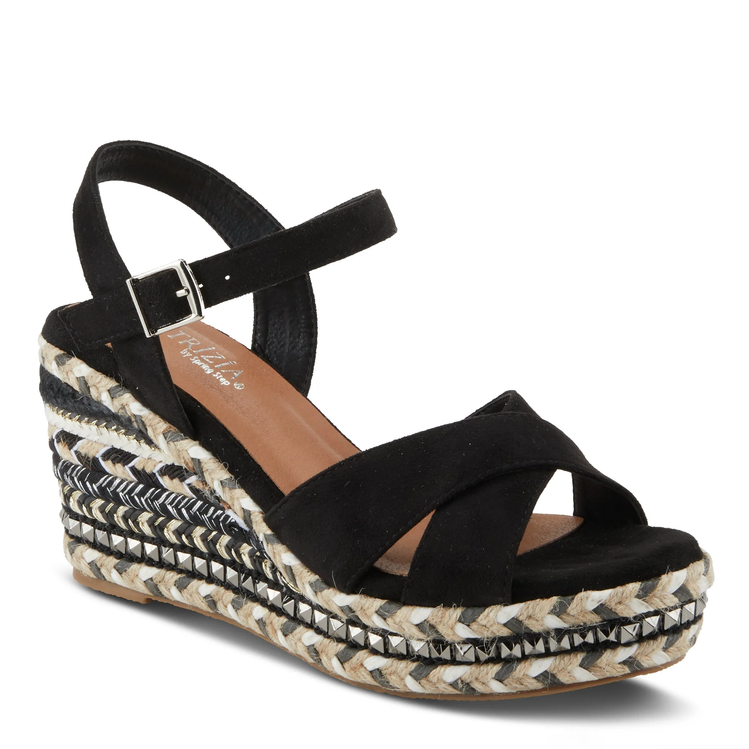 Spring Step Shoes Patrizia Sloane Women’s Woven Suede Espadrille Sandals