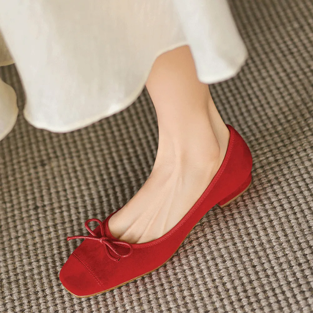 SQUARE TOE SLINGBACK FLATS SHOES SLIP ON