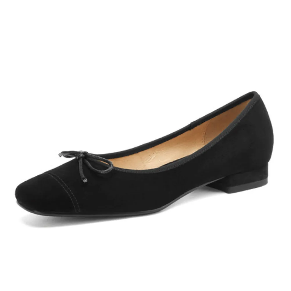 SQUARE TOE SLINGBACK FLATS SHOES SLIP ON