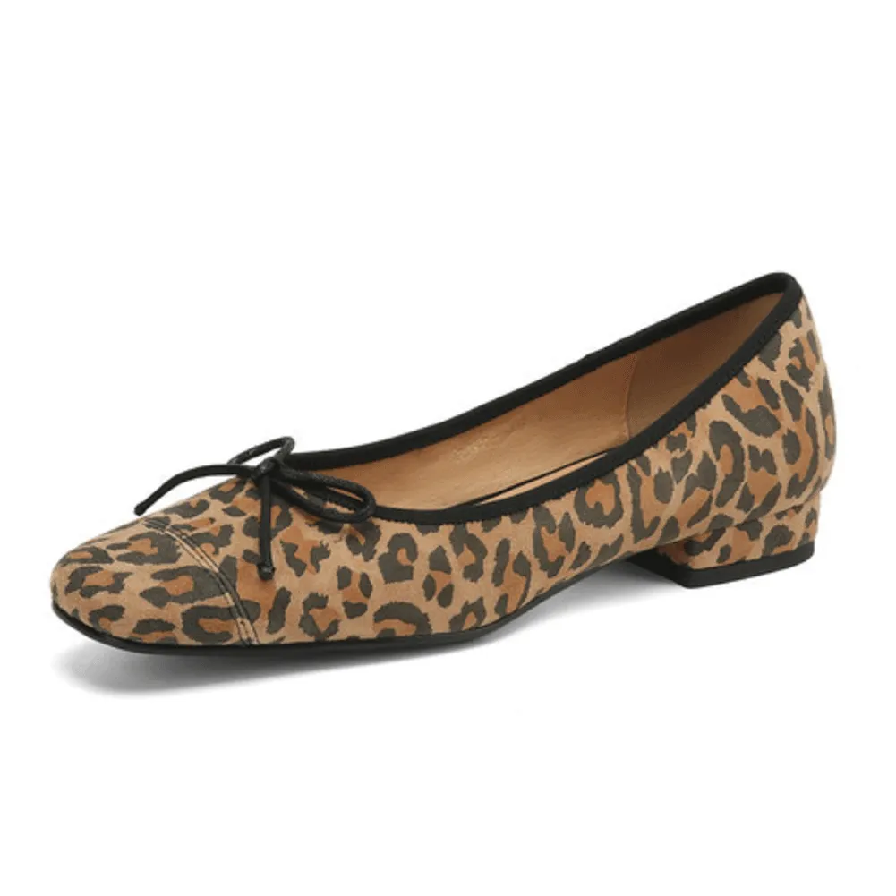SQUARE TOE SLINGBACK FLATS SHOES SLIP ON