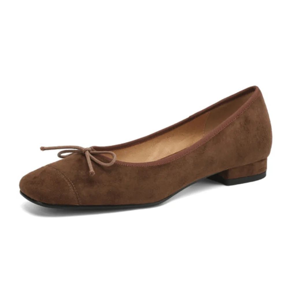 SQUARE TOE SLINGBACK FLATS SHOES SLIP ON