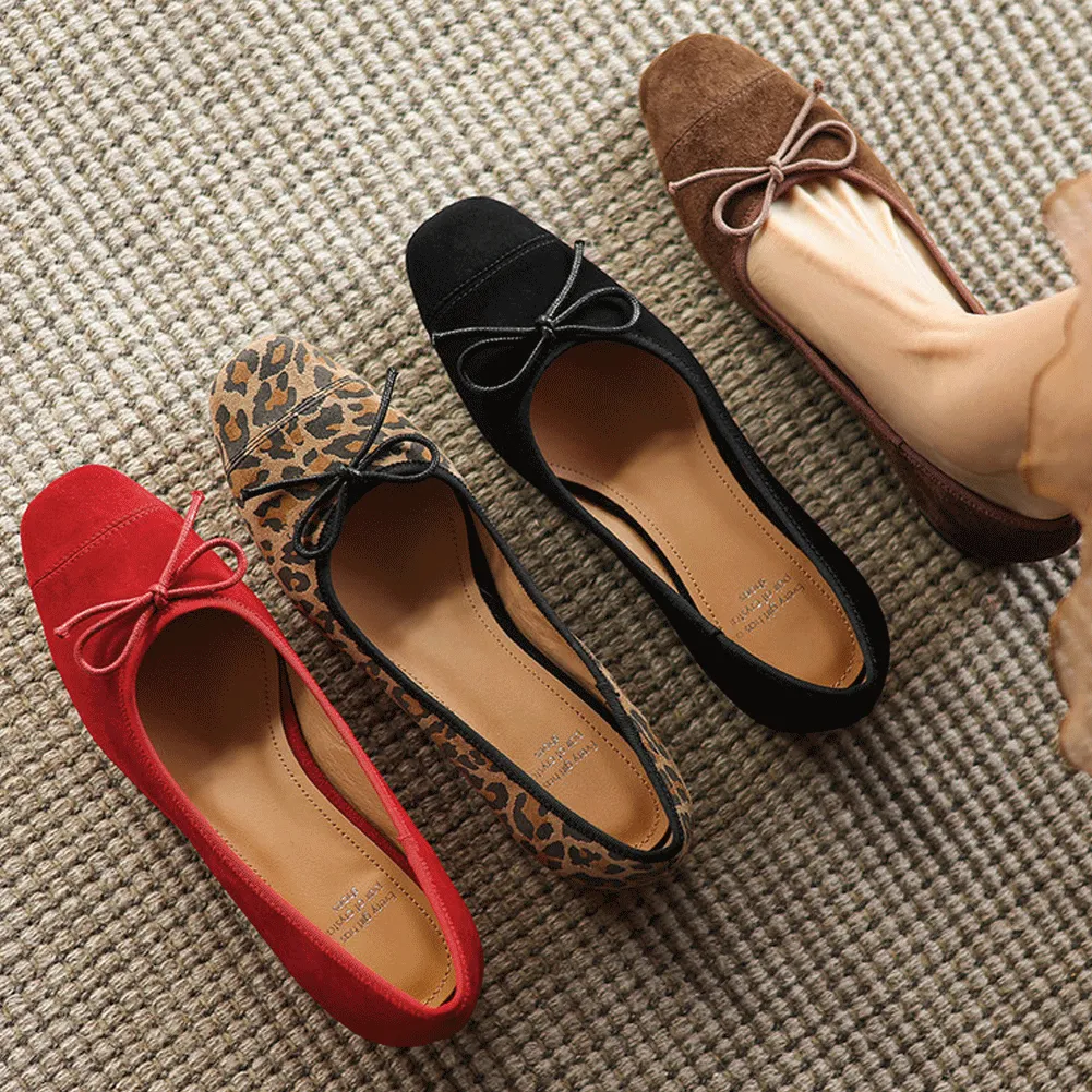 SQUARE TOE SLINGBACK FLATS SHOES SLIP ON
