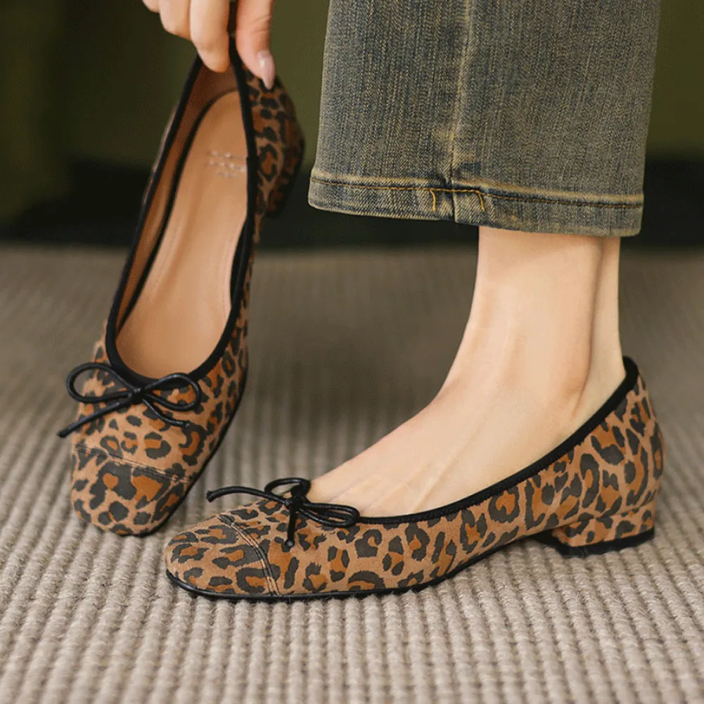 SQUARE TOE SLINGBACK FLATS SHOES SLIP ON