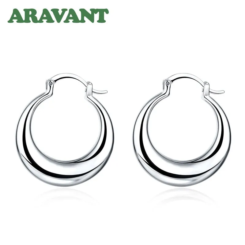 Sterling Silver Lunar Hoop Earring - Trendy Moon Design for Ladies