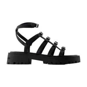The Kiki Gladiator Sandals - Leather - Black