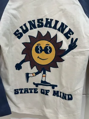 Tiny Whales Sunshine Raglan Tee Natural/Navy