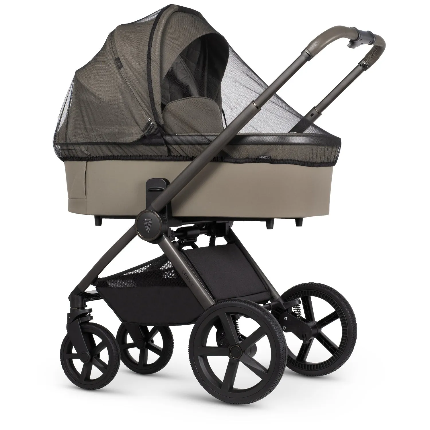 Venicci Upline 2 Special Edition Travel System with Accessories, Tiago Car Seat & ISOFIX Base - Powder
