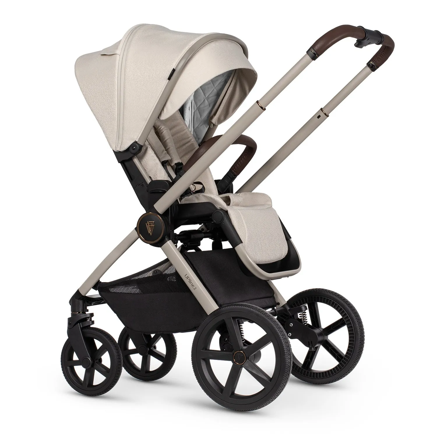 Venicci Upline 2 Travel System with Accessories, Tiago Car Seat & ISOFIX Base - Stone Beige