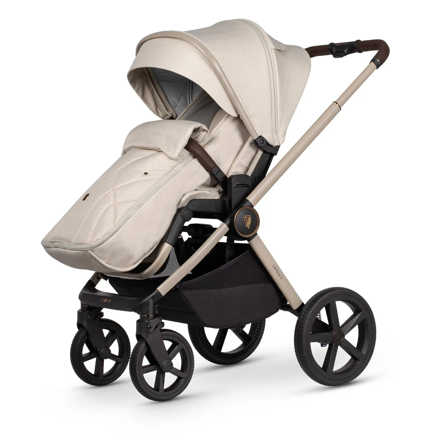 Venicci Upline 2 Travel System with Accessories, Tiago Car Seat & ISOFIX Base - Stone Beige