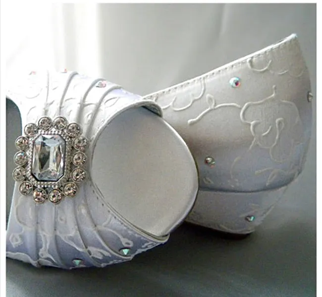 Vintage style bridal shoes on Wedges, Model "Honey" - SOLD OUT