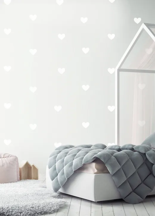 Wall Vinyl Stickers - White Hearts