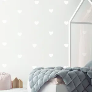 Wall Vinyl Stickers - White Hearts