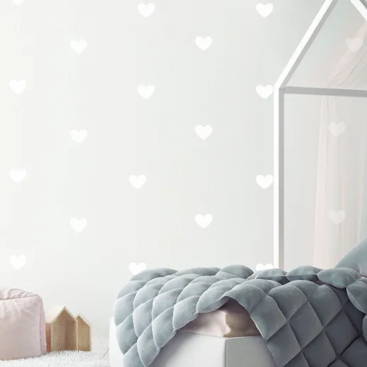 Wall Vinyl Stickers - White Hearts