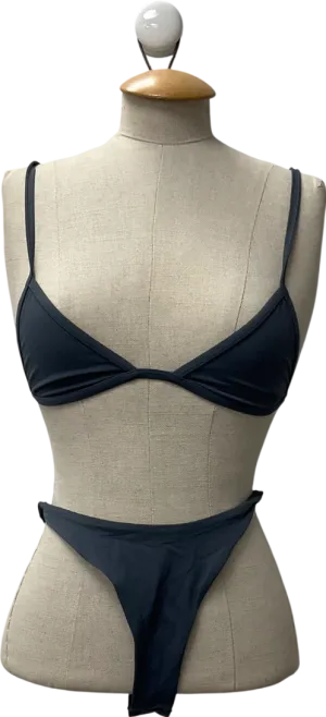 Weekday Blue Minimal Pullover Bikini Top & Scoop Bikini Bottoms UK XS