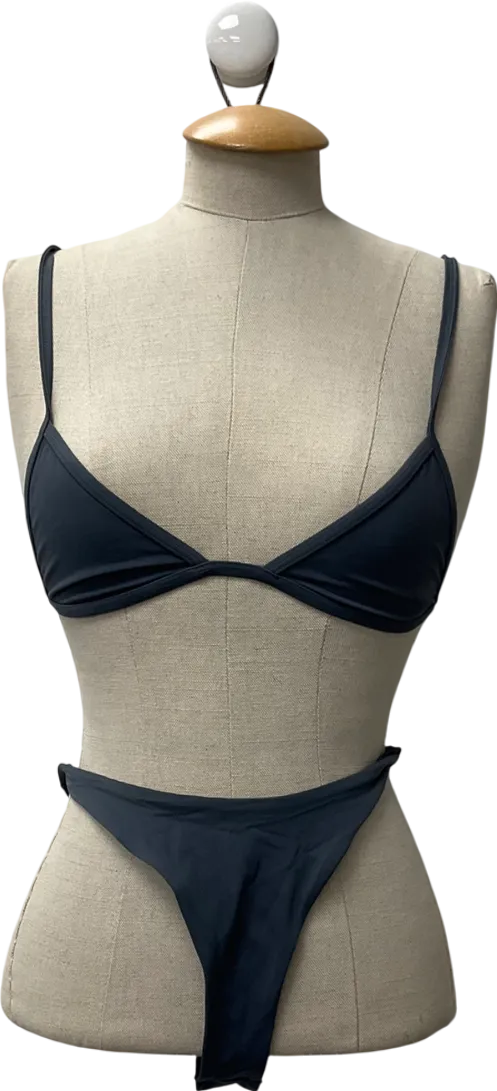Weekday Blue Minimal Pullover Bikini Top & Scoop Bikini Bottoms UK XS
