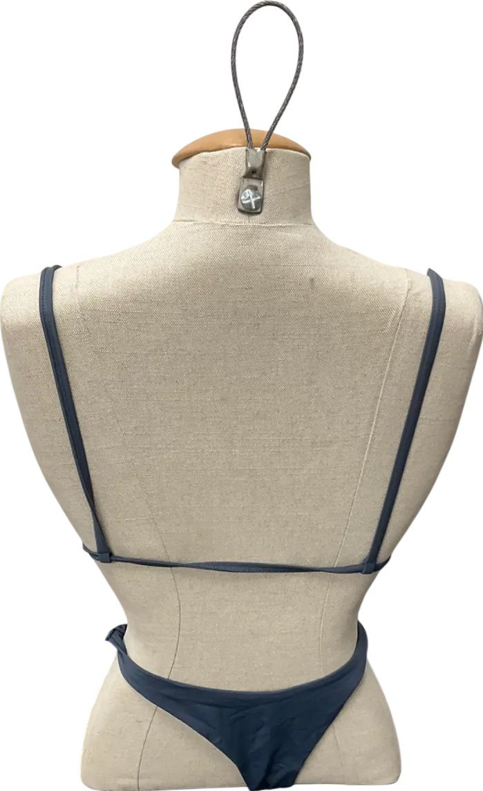 Weekday Blue Minimal Pullover Bikini Top & Scoop Bikini Bottoms UK XS