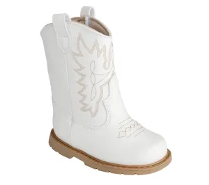 White Cowgirl Boots - Rounded Toe
