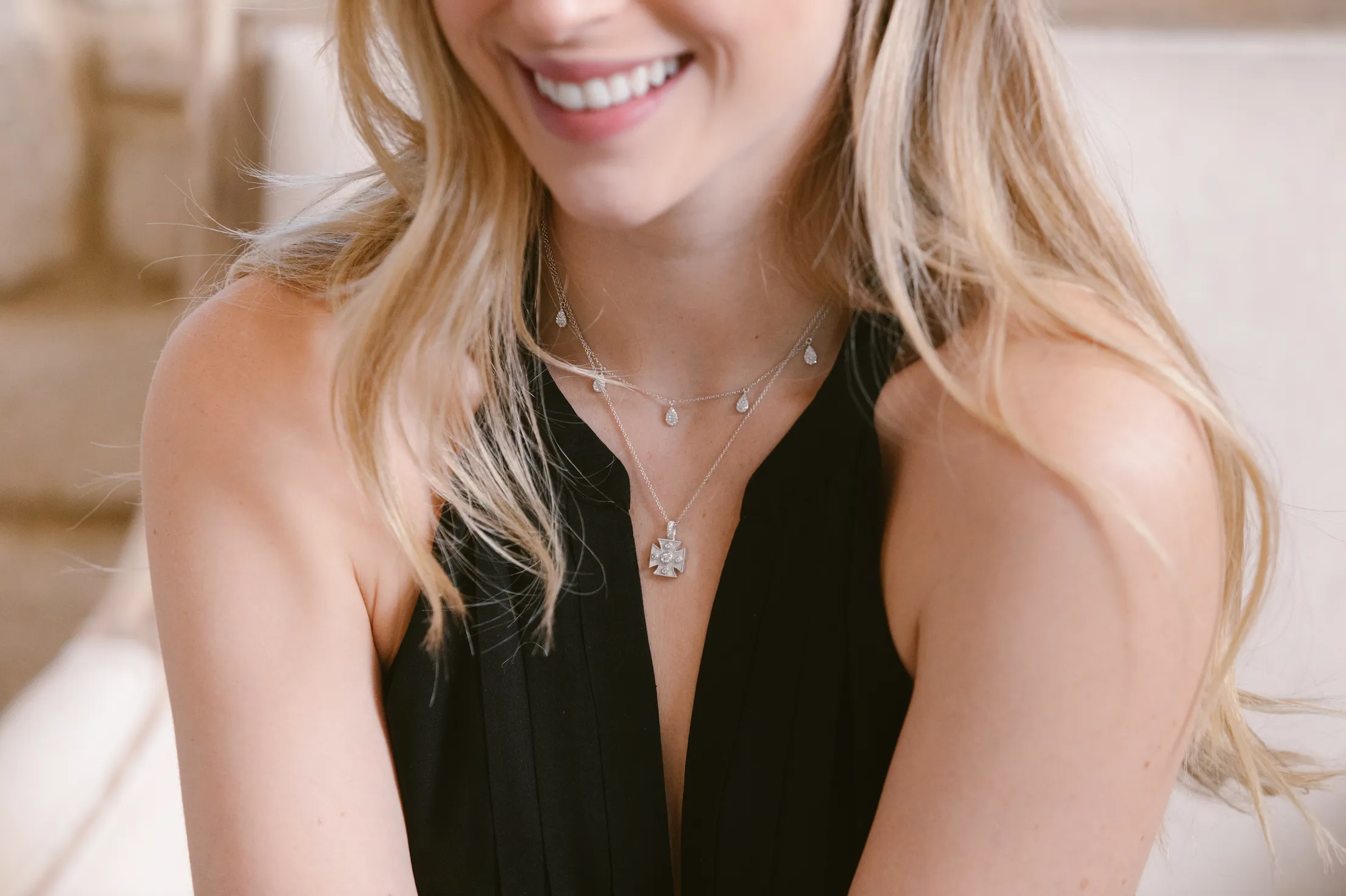 White Teardrop Necklace
